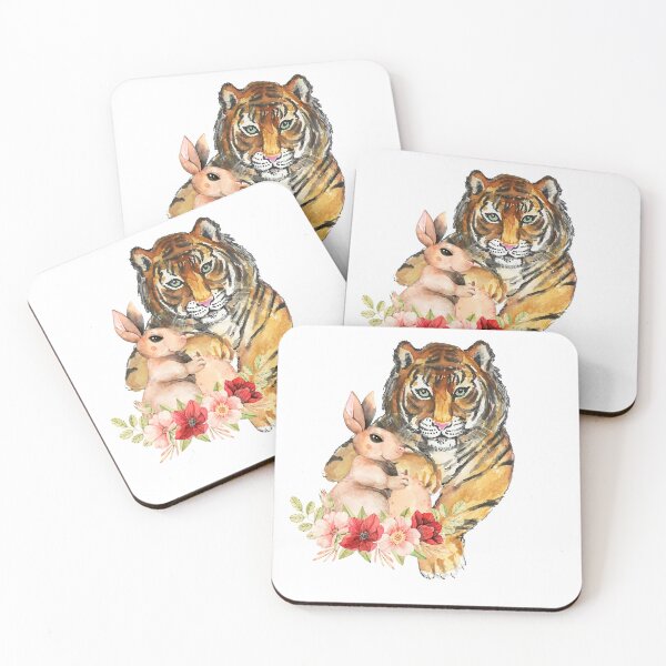 Item preview, tiger and rabbit  designed and sold by ApurwaArtShop.