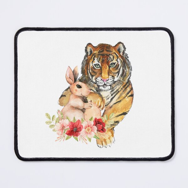 Item preview, tiger and rabbit designed and sold by ApurwaArtShop.