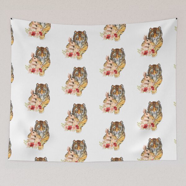 Item preview, tiger and rabbit  designed and sold by ApurwaArtShop.