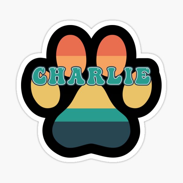 charlie-dog-name-vintage-sunset-paw-prints-on-black-charlie-dog-name