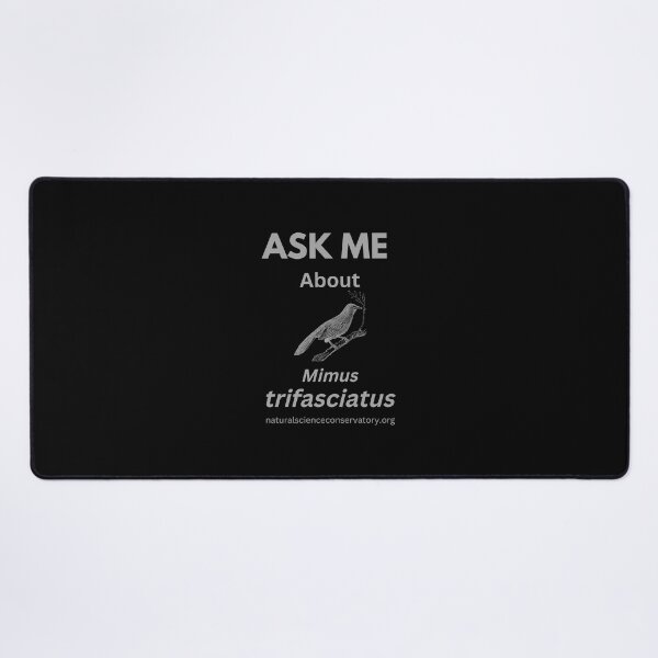 Item preview, Ask Me About Mimus trifasciatus (Floreana Mockingbird) designed and sold by Discovered.