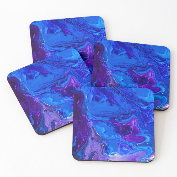 Item preview, Dusky Blue Acrylic Painting Pour  | Trippy Liquid Art | Trippy Art | Stoked Up Art designed and sold by StokedUpArt.