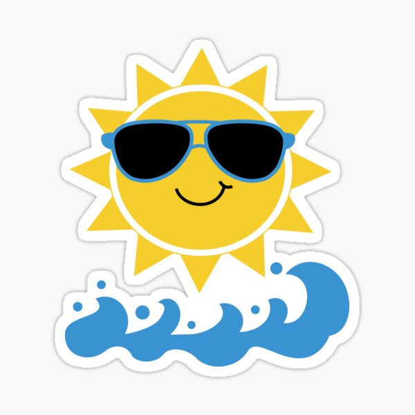 "Fun in the Sun Sun with Sunglasses" Sticker for Sale by ReesDesigns