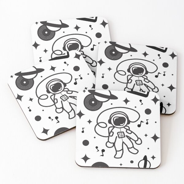 Item preview, Vibing Astronaut Black and White Monochrome Design designed and sold by vron615.