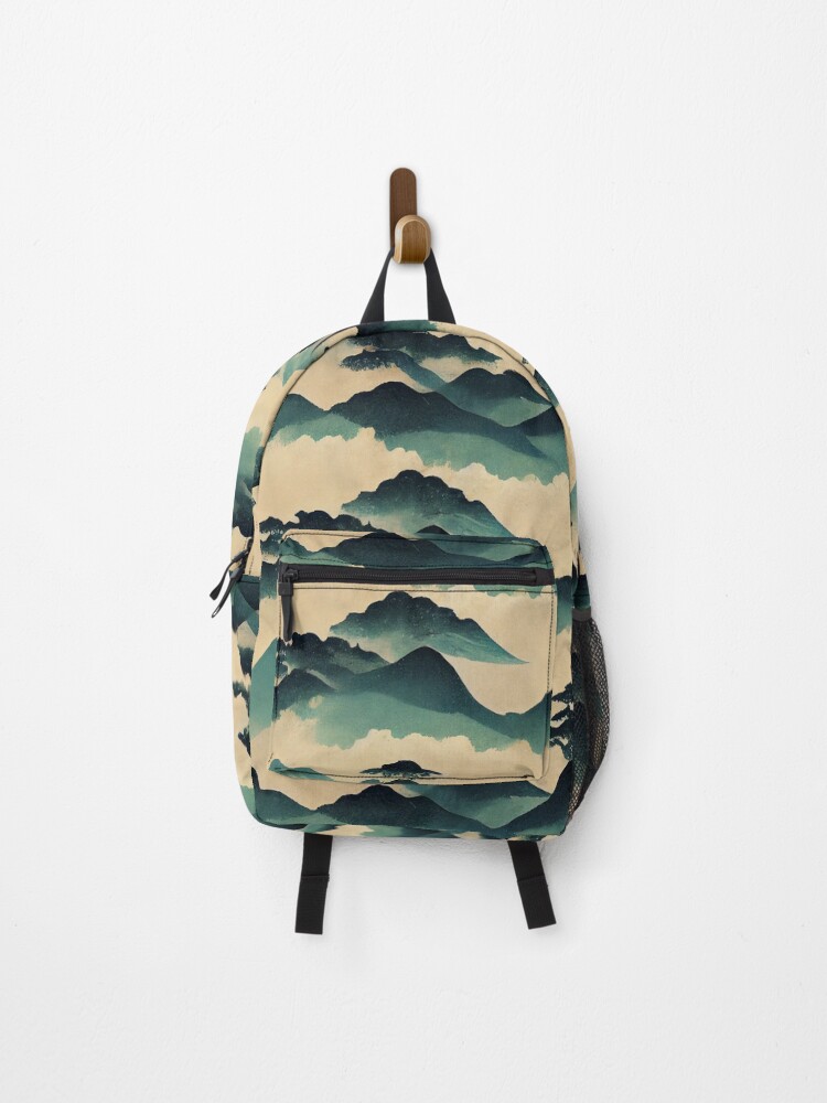 Thumbnail 1 of 3, Backpack, Japanese Style Mountain Ink Pattern II designed and sold by ARTIFLAVE.