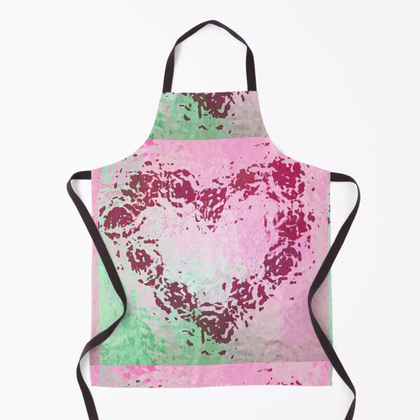 Item preview, Large pink heart abstract pattern on pastel pink and green background designed and sold by Rozzzita7.