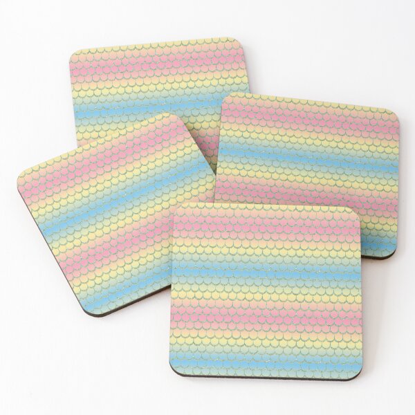 Item preview, Blue, yellow and pink scales pattern designed and sold by MerWishes.