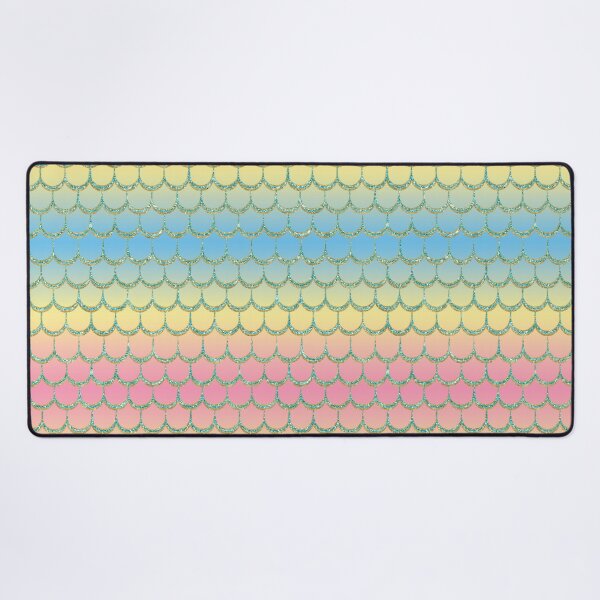 Item preview, Blue, yellow and pink scales pattern designed and sold by MerWishes.