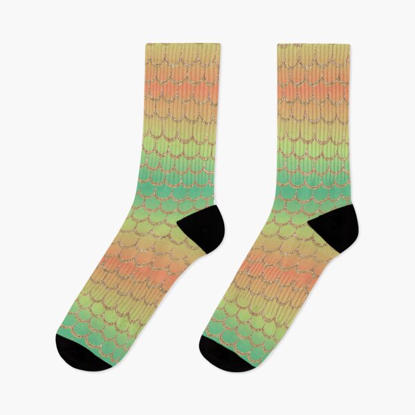 Item preview, Green and orange scales pattern designed and sold by MerWishes.