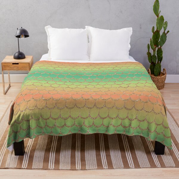 Item preview, Green and orange scales pattern designed and sold by MerWishes.