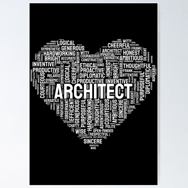 Item preview, Architect Positive Characters Love In A Heart: Architecture Gift, Architectural Engineering Funny Architect designed and sold by Adexyl.