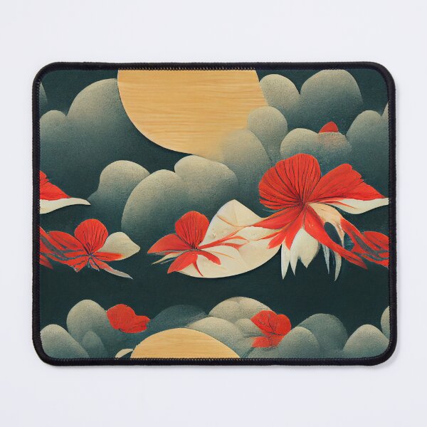 Item preview, Japanese Style Flower Moon Clouds Pattern I designed and sold by ARTIFLAVE.