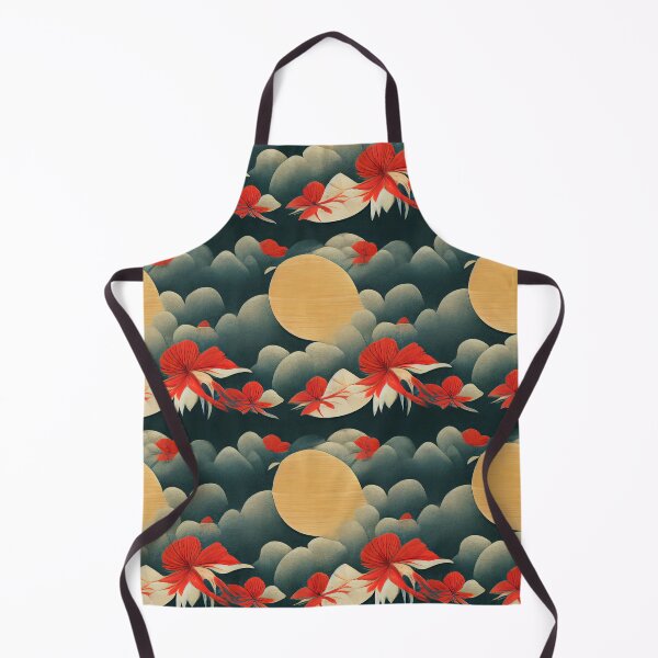 Item preview, Japanese Style Flower Moon Clouds Pattern I designed and sold by ARTIFLAVE.
