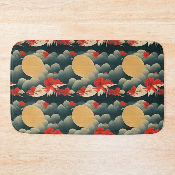Item preview, Japanese Style Flower Moon Clouds Pattern I designed and sold by ARTIFLAVE.