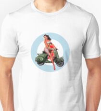 Camiseta unisex Scooter Pin-Up Girl Mod Target