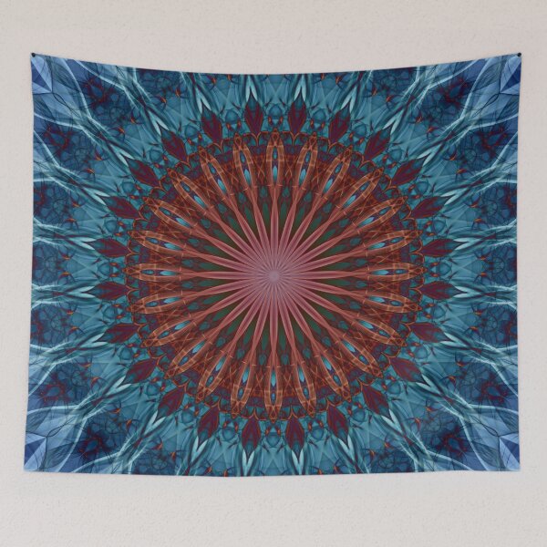 Item preview, Red and cold blue mandala designed and sold by JBlaminsky.
