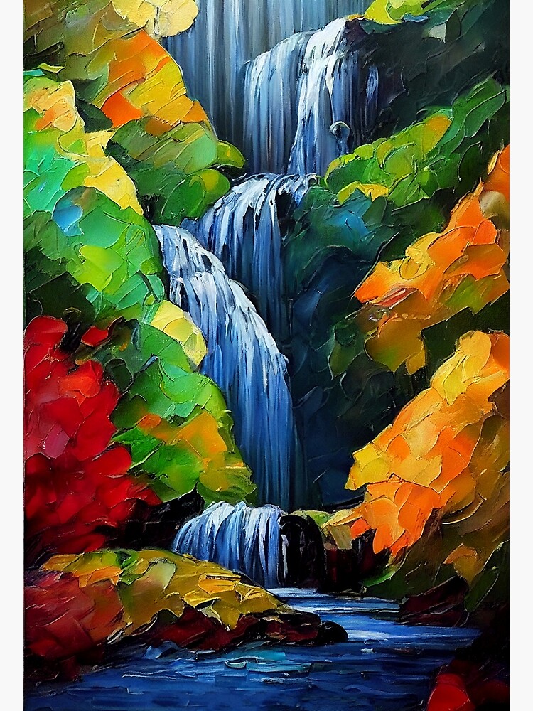 colorful waterfall painting