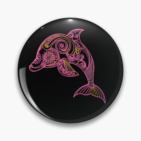 Item preview, Neon Pink and Yellow Dolphin designed and sold by VirtualFaries.
