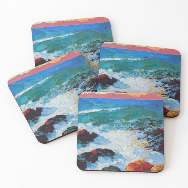 Item preview, Crashing Ocean Waves - Impressionist designed and sold by SkyeArtShop.