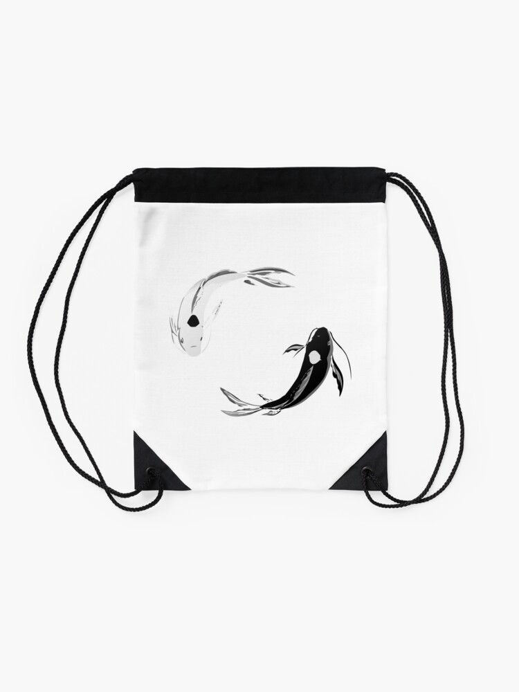 Alternate view of Yin Yang Koi - Avatar Drawstring Bag