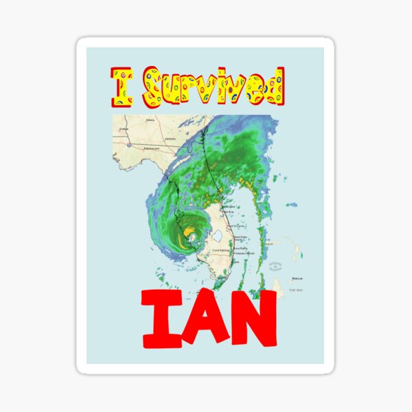 Item preview, I SURVIVED Hurricane IAN 2022 - with hurricane text by Orikall designed and sold by HippieWorks.