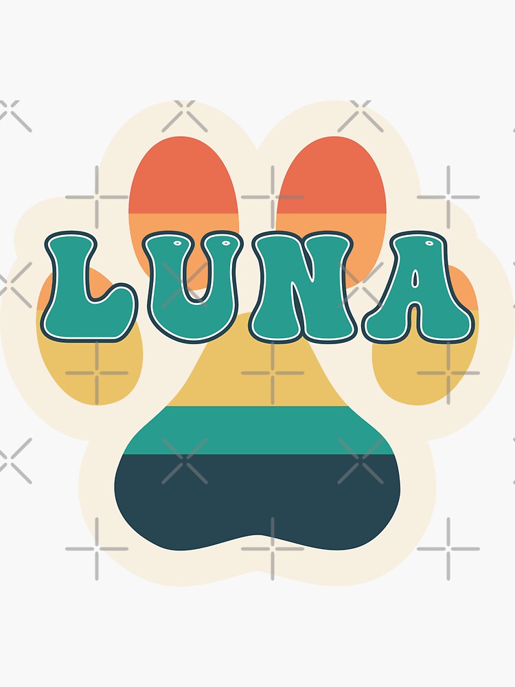 luna-dog-name-vintage-sunset-paw-prints-on-cream-luna-dog-name