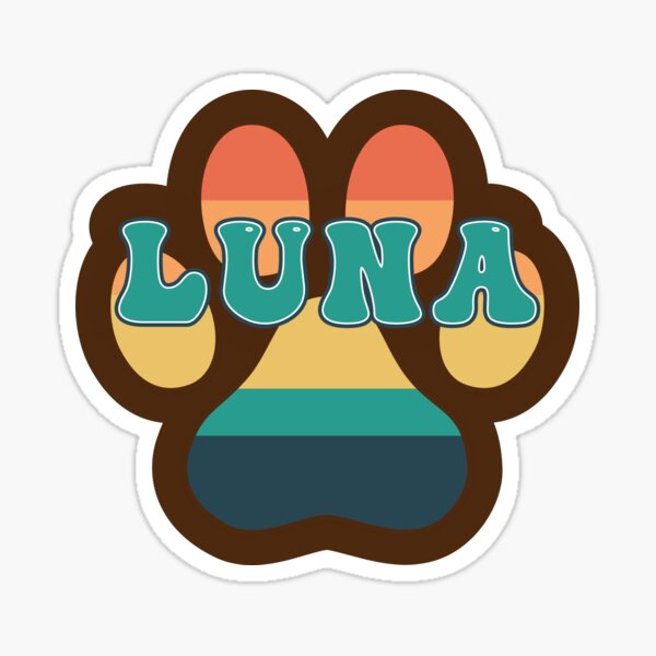 luna-dog-name-vintage-sunset-paw-prints-on-brown-luna-dog-name