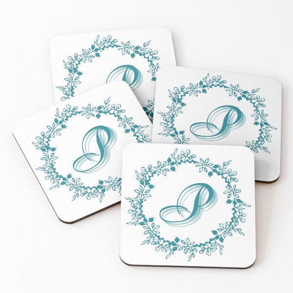 Item preview, Monograma P de corona floral azul designed and sold by Coffee Lifestyle.