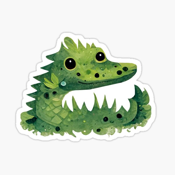 "Little cute green crocodile baby" Sticker for Sale by