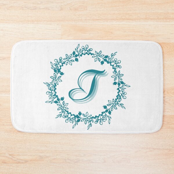 Item preview, Blue Floral Wreath Monogram T designed and sold by Lyssarien.