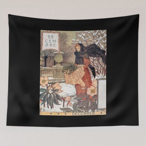 Item preview, December Eugene Grasset La Belle Jardiniere designed and sold by ThePalStore.