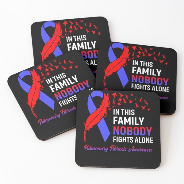 Item preview, In This Family Nobody Fights Alone Pulmonary Fibrosis Awareness Feather Ribbon designed and sold by frechettee.