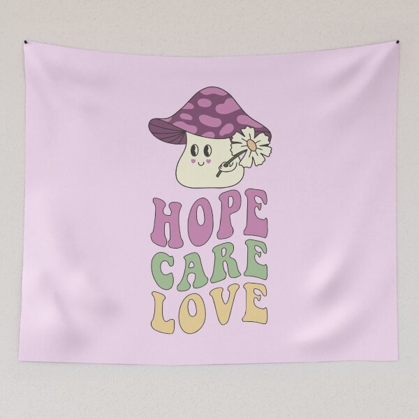 Item preview, Groovy Cute Mushroom Hope Care Love designed and sold by bolimj.
