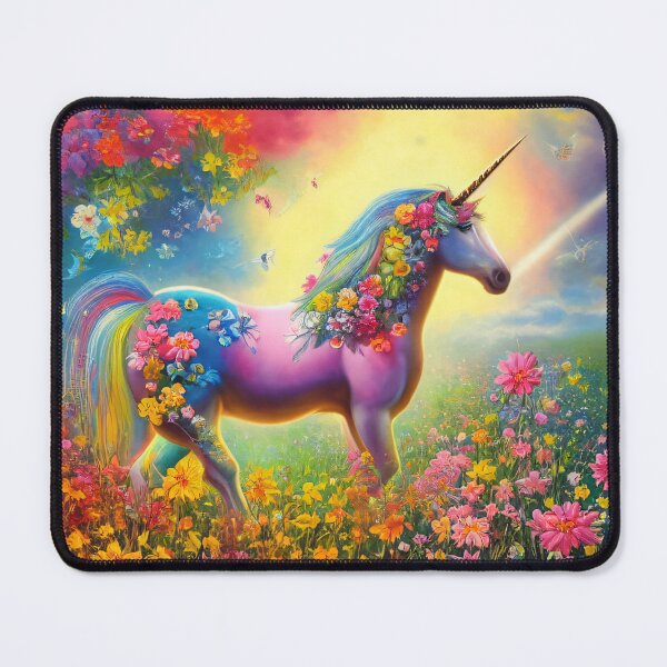 Item preview, Magical unicorn on a flower meadow | Poster & Puzzle Design designed and sold by Artobot.