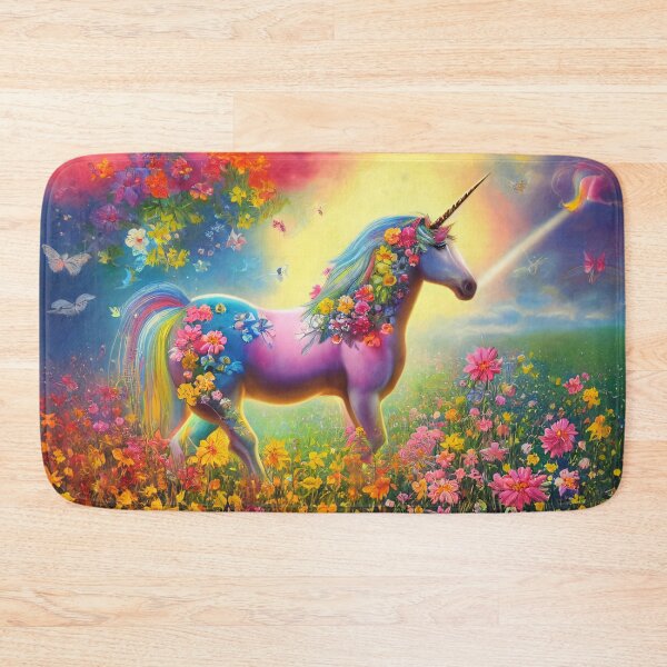 Item preview, Magical unicorn on a flower meadow | Poster & Puzzle Design designed and sold by Artobot.