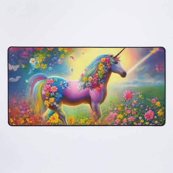 Item preview, Magical unicorn on a flower meadow | Poster & Puzzle Design designed and sold by Artobot.