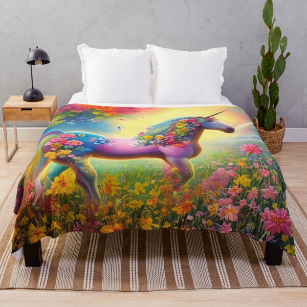 Item preview, Magical unicorn on a flower meadow | Poster & Puzzle Design designed and sold by Artobot.