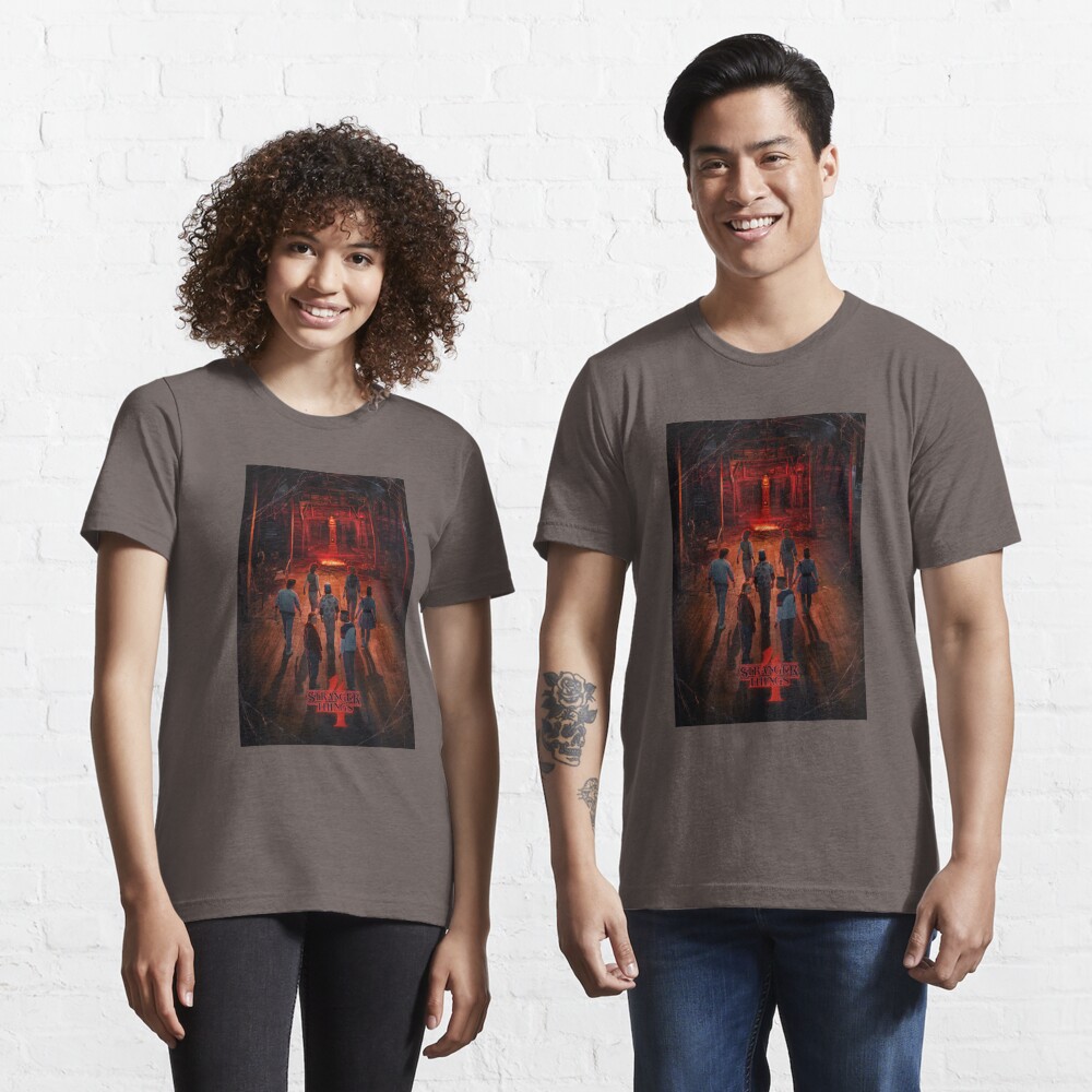 Discover Stranger Things 4 Group Grandfather Clock Poster | Essential T-Shirt 