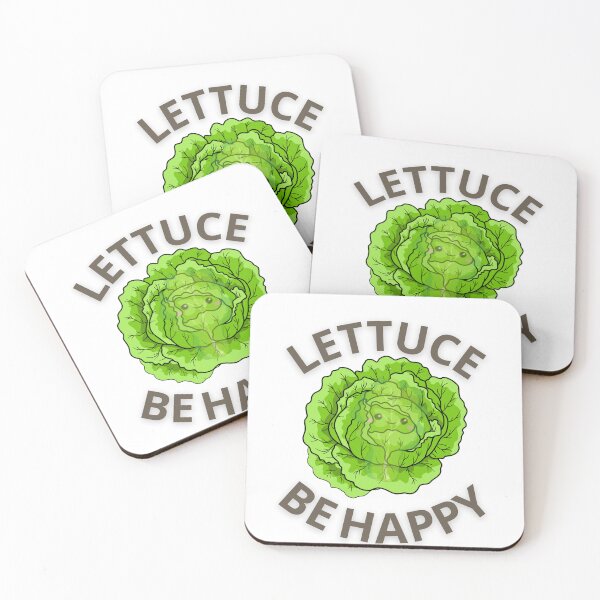 Item preview, LETTUCE BE HAPPY edge tshirt sticker vegan vegetarian funny vegan eat plants vegan joke  designed and sold by abdmrf.