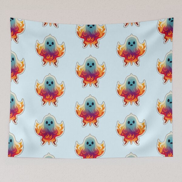 Item preview, Flaming phoenix Ghostie designed and sold by TheFoxyWolfShop.