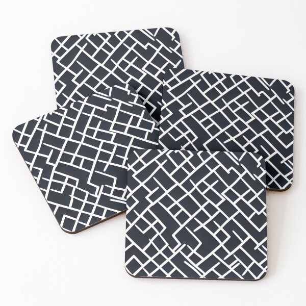 Item preview, White Chaotic Lines on a Black Background designed and sold by NECHSTORE.