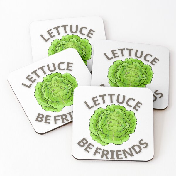 Item preview, LETTUCE BE FRIENDS LETTUCE BE HAPPY edge tshirt sticker vegan vegetarian funny vegan eat plants vegan joke  designed and sold by abdmrf.