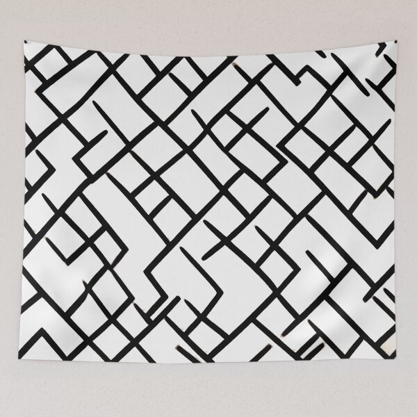 Item preview, Black Chaotic Squiggly Lines on a White Background designed and sold by NECHSTORE.