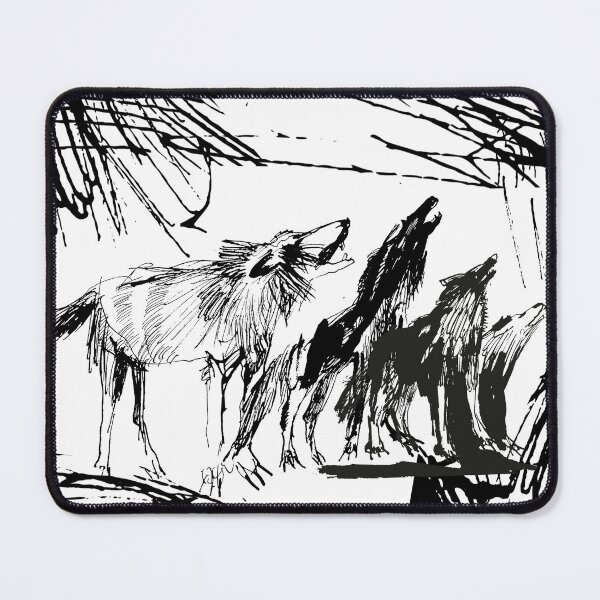 Item preview, A pack of wolves howling designed and sold by InkandWillow.