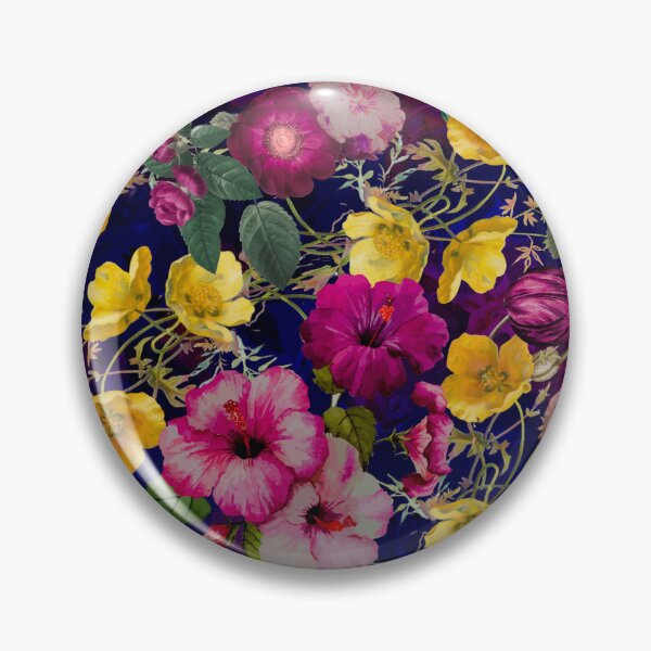 Item preview, Cute pink flowers and roses pattern, floral illustration, botanical pattern, plants pattern, black exotic floral garden   designed and sold by ZeinabTaha.