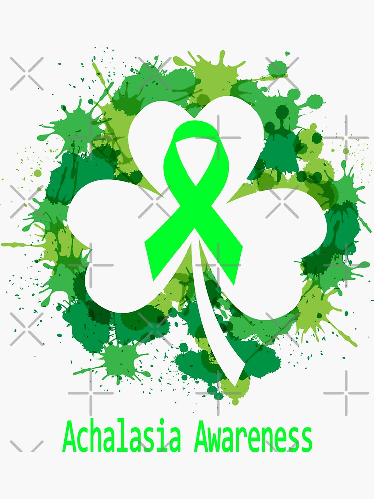 "Achalasia Awareness Clover Ribbon Happy Patricks Day Support Achalasia