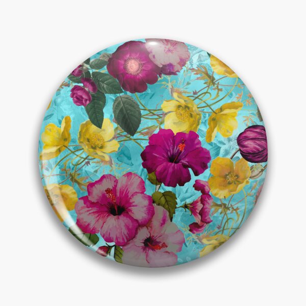 Artikelvorschau, Niedliches rosa Blumen- und Rosenmuster, Blumenillustration, botanisches Muster, Pflanzenmuster, blauer exotischer Blumengarten entworfen und verkauft von ZeinabTaha.