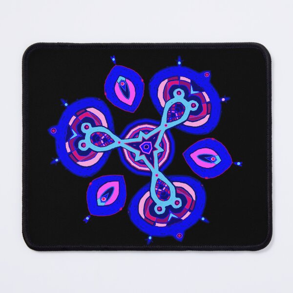 Item preview, Petaaw Dance of the Cowrie Mystical African Patterns Blue Pink designed and sold by Tony Cisse.