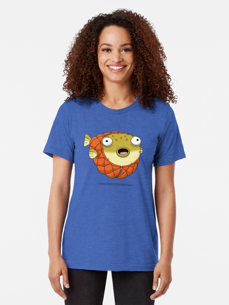 Alternate view of Puffer fish Tri-blend T-Shirt
