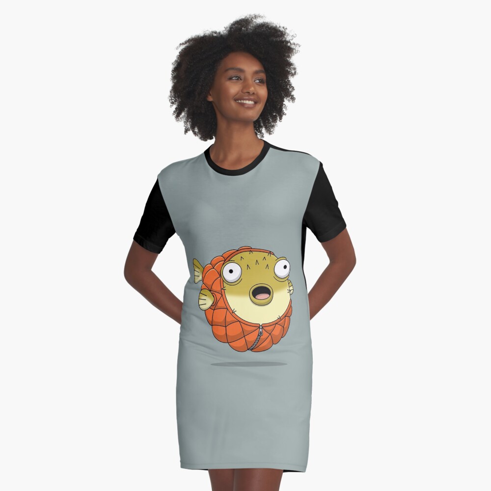Puffer fish Graphic T-Shirt Dress